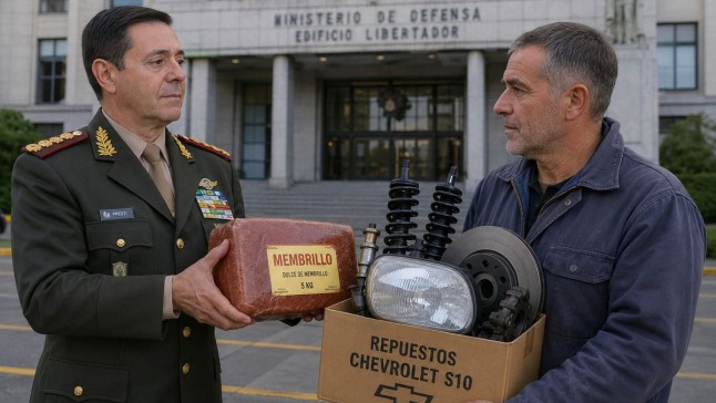 El Ministerio de Defensa pagaría con membrillo el arreglo de una camioneta del ejército